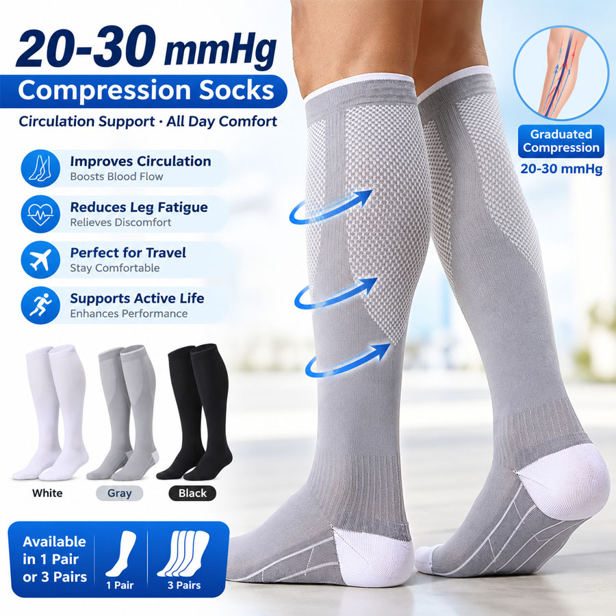 Compression Sleeve Calf - 3/1 pary skarpet uciskowych 20-30 mmHg,