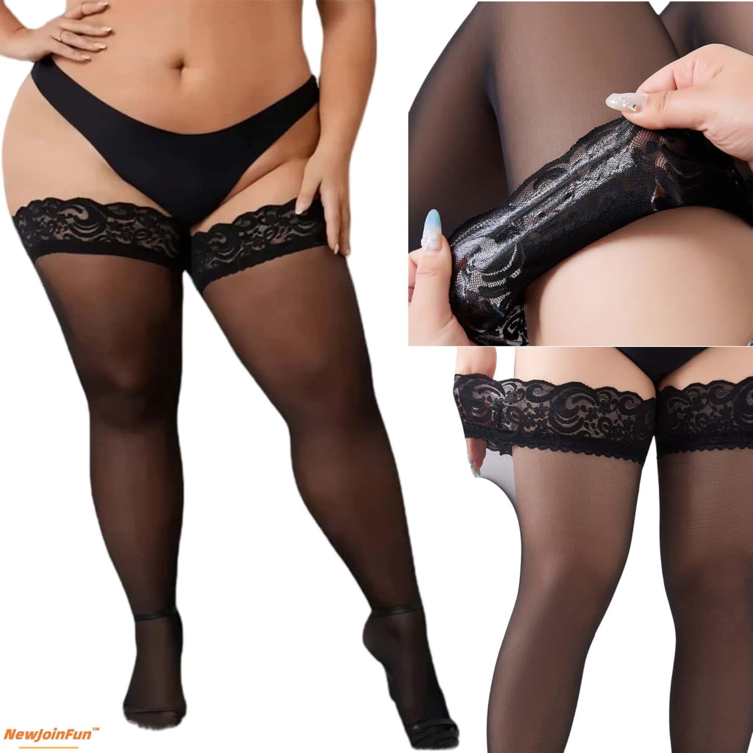 Damskie pończochy do uda plus  – Thigh High Sock Stay Up recenzja i cena